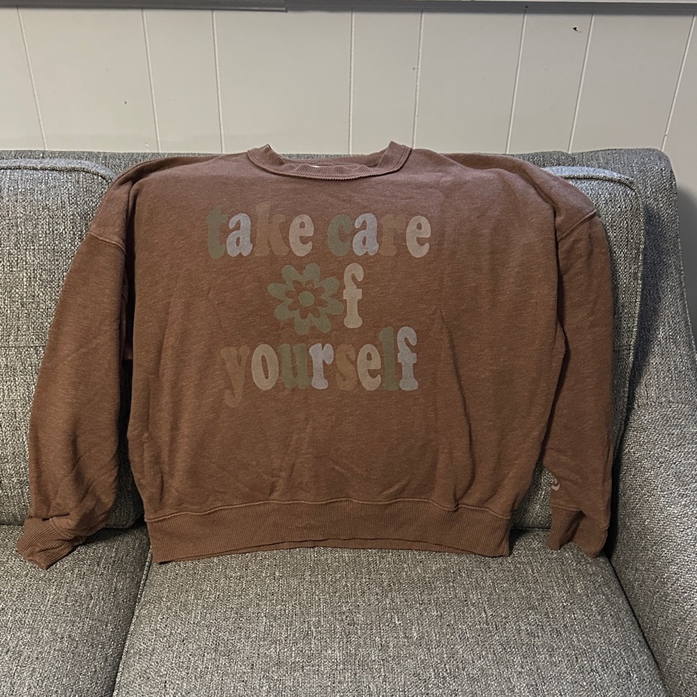 American Eagle Outfitters Brown Graphic Sweatshirt